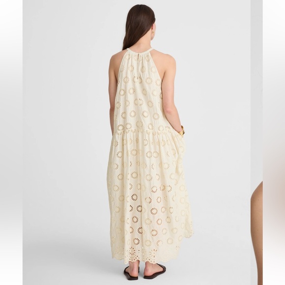 Madewell Aubriella Dress Embroidered Drop-Waist Maxi Dress Floral Eyelet XS NEW - Picture 4 of 14